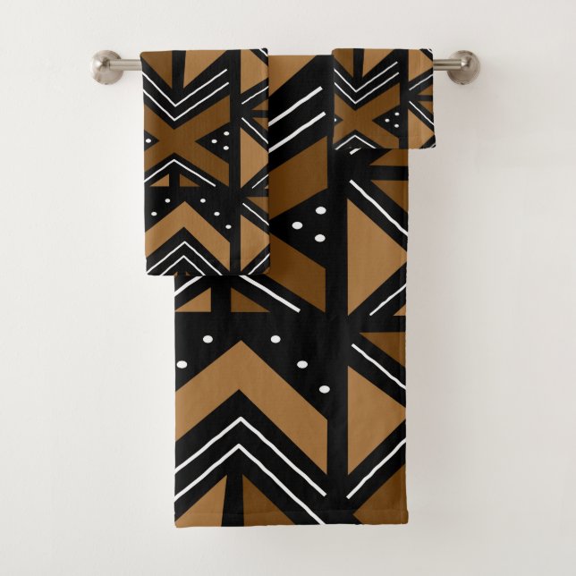 Conjunto De Toalhas Roupa de Lama do Estilo Bogolan Africano Inspirada (Insitu)