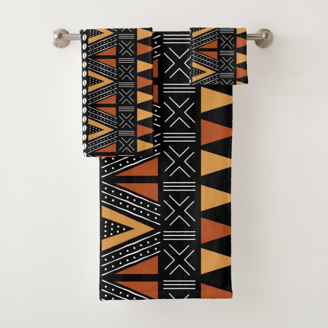 Conjunto De Toalhas Roupa de Lama do Estilo Bogolan Africano Inspirada (Insitu)