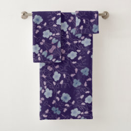 Conjunto De Toalhas Roxo com Azul