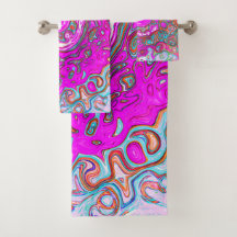 Roxo e Laranja Groovy Abstrato Retro Espiral