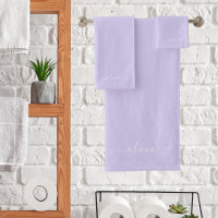 Roxo Lavanda Moderno Nome Monograma Feminino em Le