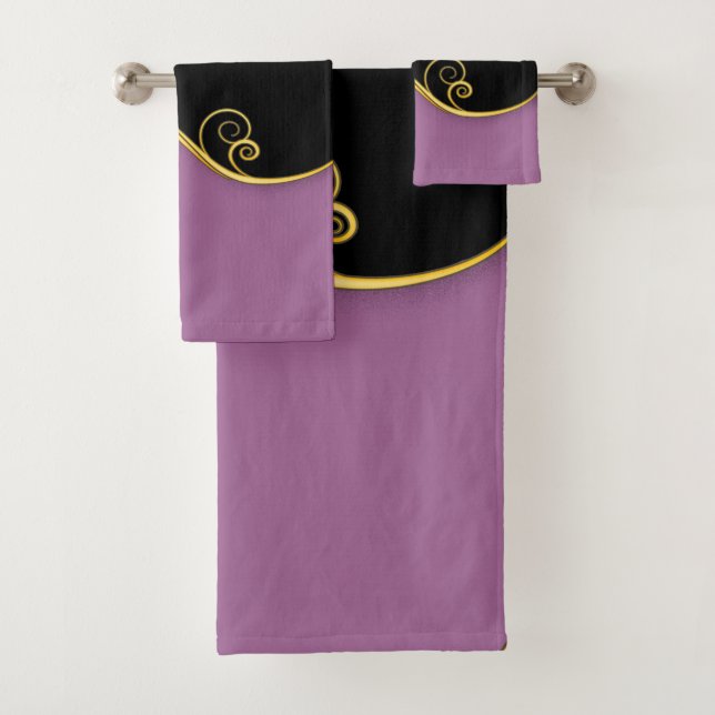 Conjunto De Toalhas Roxo-preto s/ iniciais (Insitu)