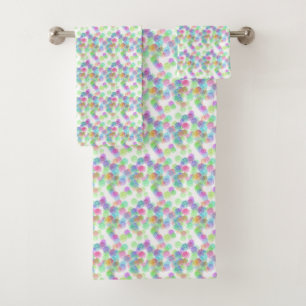 Conjunto De Toalhas Roxo Rosa Verde-Elegante Abstrato Moderno