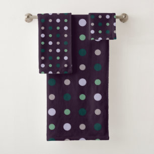 Conjunto De Toalhas Roxo, Teal e verde