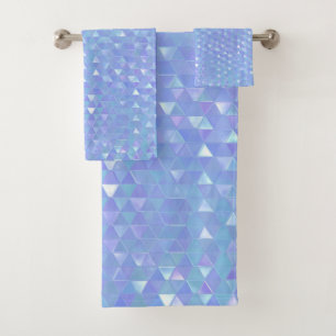 Conjunto De Toalhas Roxo Violeta Triângulos Geométricos Modernos