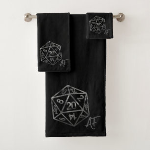 Conjunto De Toalhas RPG Crit AF Fantasy Tabletop Retro Gamer Dice