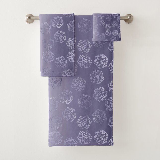 Conjunto De Toalhas RPG Luxe | Roxo Fantasy Tabletop PnP Gamer Dice (Insitu)