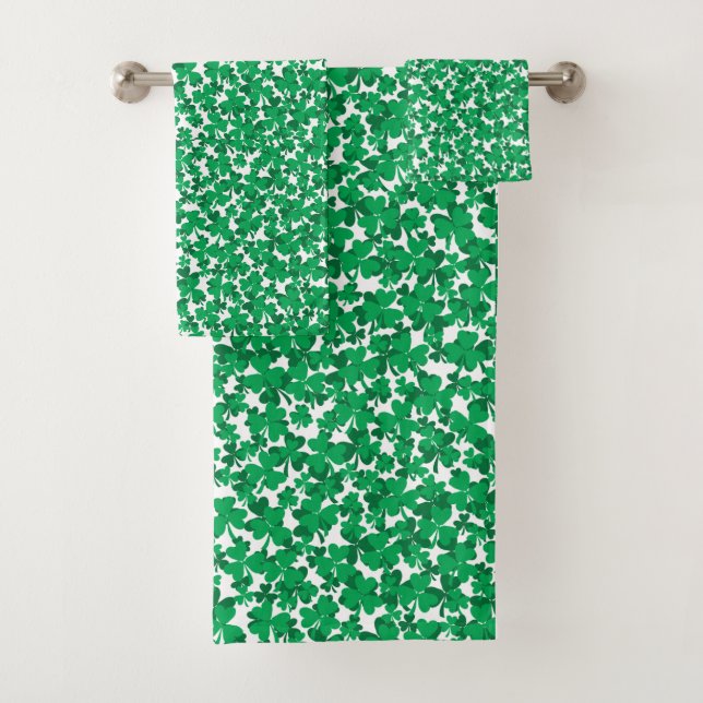 Conjunto De Toalhas Rua, Shamrocks do Dia de Patrick (Insitu)