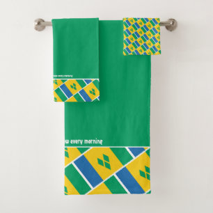 Conjunto De Toalhas RUA VINCENT FLAG Personalizado Escritura VERDE