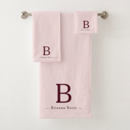 Conjunto De Toalhas Rubor Monograma Elegante