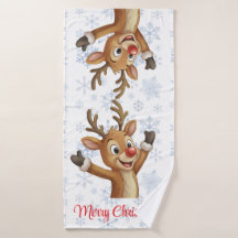 Rudolph with Blue Snowflakes