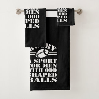 Conjunto De Toalhas Rugby A Esporte Para Homens Com Bolas De Forma Ímp