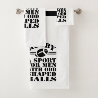Conjunto De Toalhas Rugby A Esporte Para Homens Com Bolas De Forma Ímp
