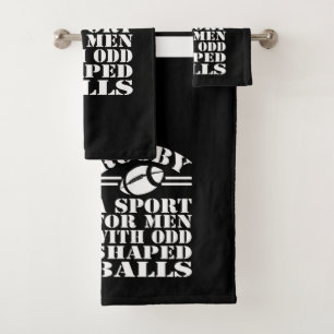 Conjunto De Toalhas Rugby um esporte para homens com as bolas dadas