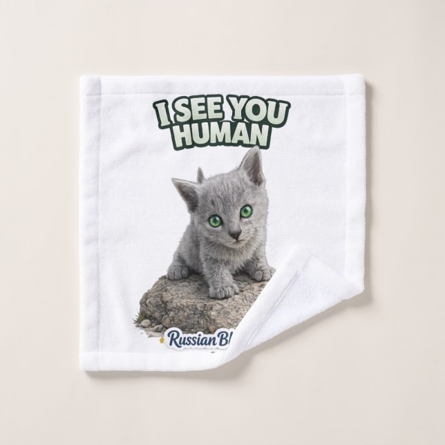Conjunto De Toalhas Russian Blue Cat Towel Set (Pano de lavar)