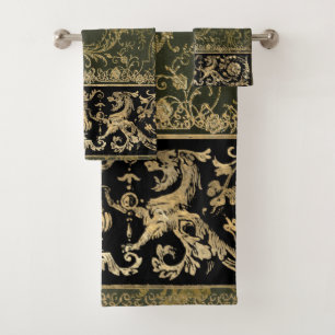 Conjunto De Toalhas Russo, antigo, gótico, bronze de ouro, padrão, vi