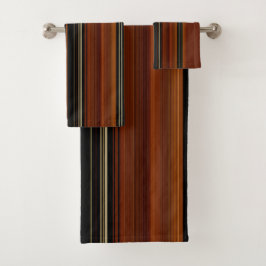 Conjunto De Toalhas Rust Brown Modern Stripes