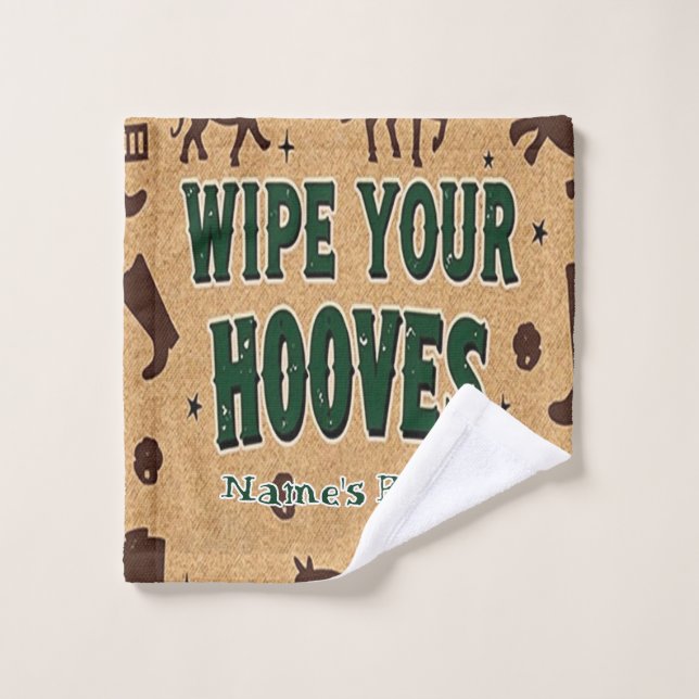 Conjunto De Toalhas Rustic Barn Bem-vindo com Nome Personalizado (Pano de lavar)