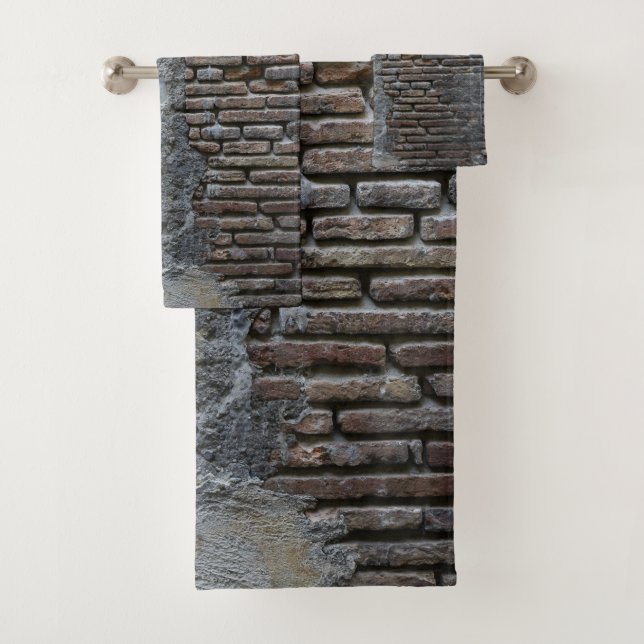 Conjunto De Toalhas Rustic Brick Stone Wall Napoli 1 (Insitu)