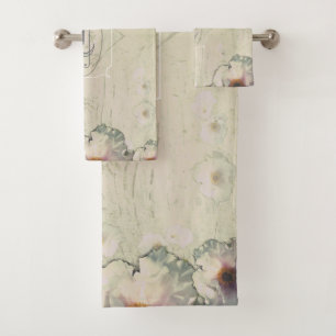 Conjunto De Toalhas Rustic Charm Tree Peony Monograma