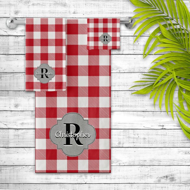 Conjunto De Toalhas Rustic Country Red Gingham (Criador carregado)