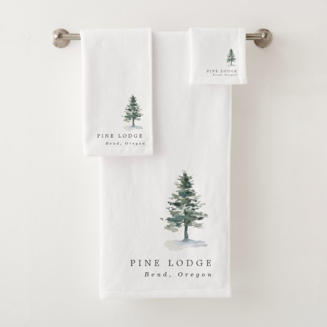 Conjunto De Toalhas Rustic Pine Tree Motel Guest (Insitu)