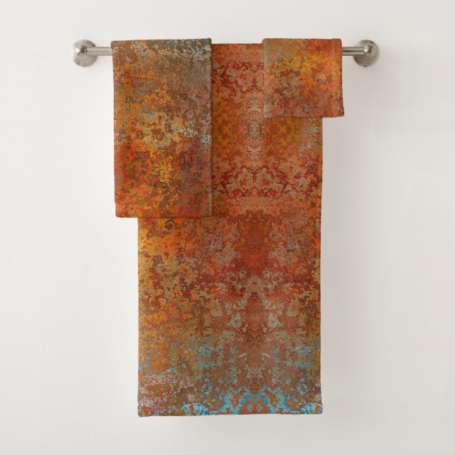 Conjunto De Toalhas Rusty, Verdigris, Grunge Steampunk (Insitu)