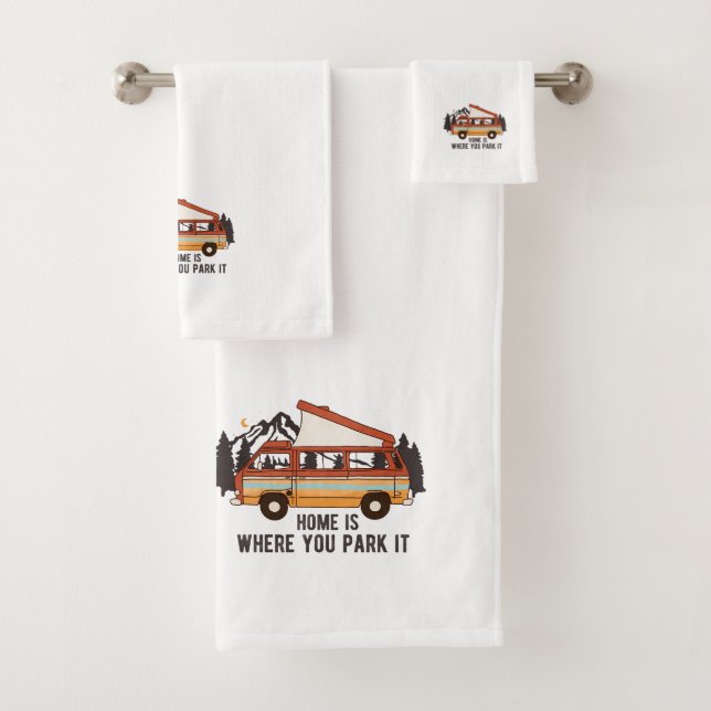 Conjunto De Toalhas RV Camping Trailer "Home is Where You Park It" (Insitu)