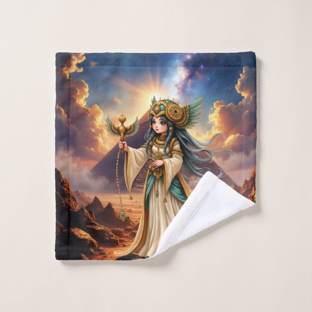Conjunto De Toalhas Sacerdotisa Celestial da Pirâmide Dourada. (Pano de lavar)