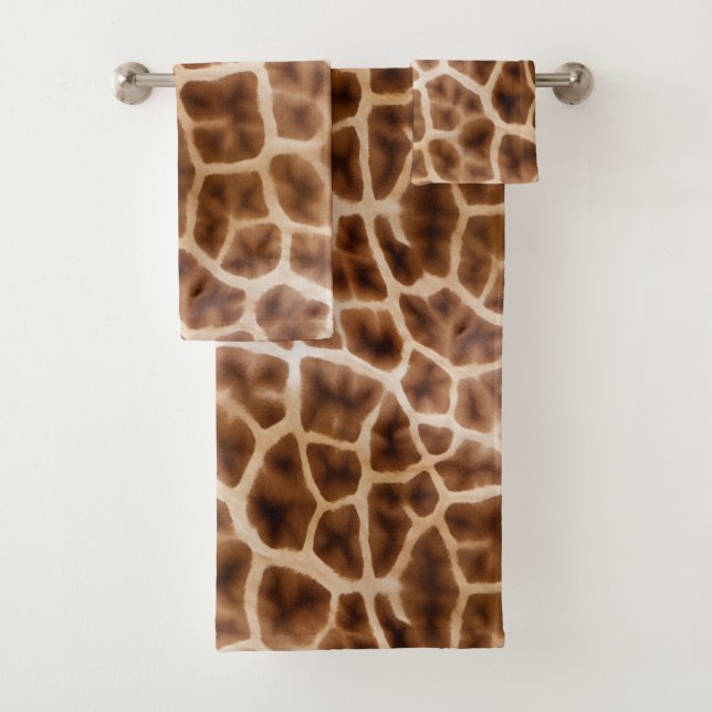 Conjunto De Toalhas Safari Giraffe Impressão (Insitu)