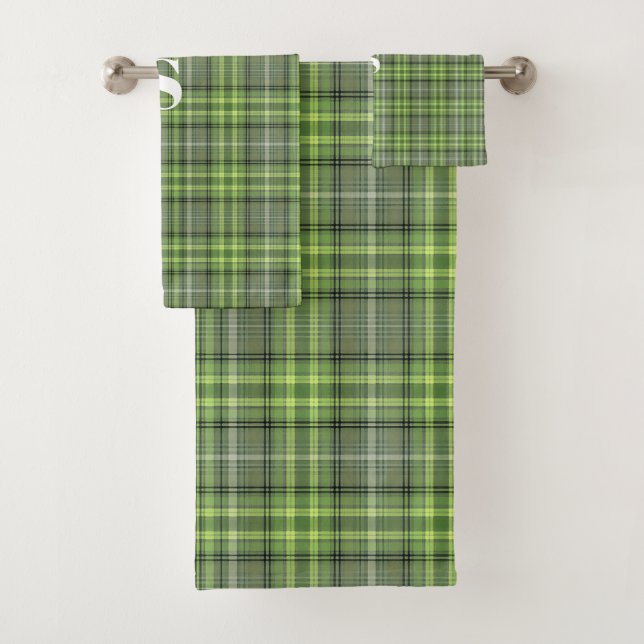 Conjunto De Toalhas Sage and Olive Plaid (Insitu)