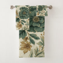 Sage Botânico Celadão Verde Floresta Dourado Flora