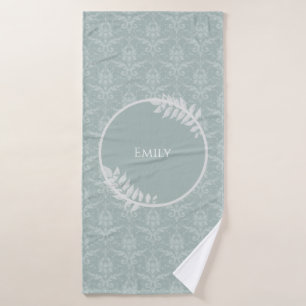 Conjunto De Toalhas Sage Green Elegant Damask Personalizado