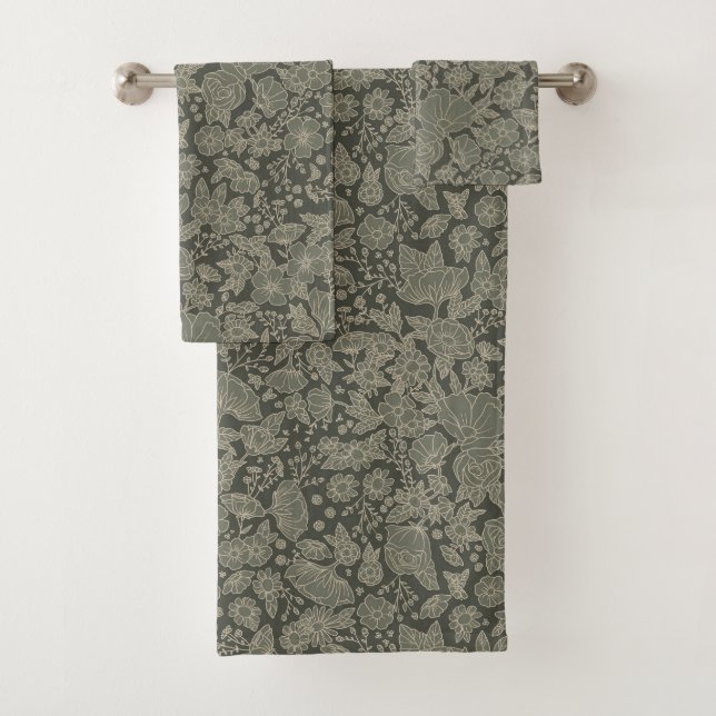Conjunto De Toalhas Sage Green Floral (Insitu)