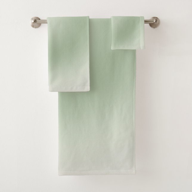 Conjunto De Toalhas Sage Green Gradient Aura (Insitu)