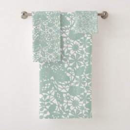 Conjunto De Toalhas Sage Green Lace Design BATHROOM TOWET