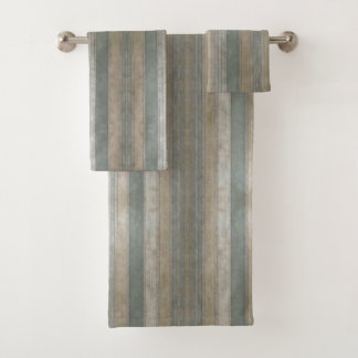 Conjunto De Toalhas Sage Verde Azul Empoeirado Cinza Bege Listrado cas
