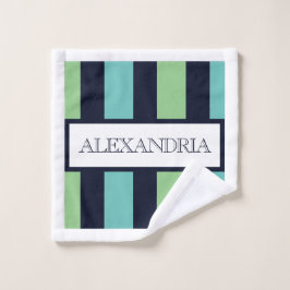 Conjunto De Toalhas Sage Verde Clássico, Marinho e Teal