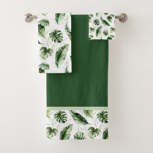 Conjunto De Toalhas Salas Tropicais de Monstera (Insitu)