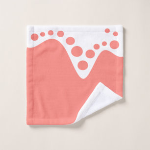 Conjunto De Toalhas Salmão Cor-de-rosa, ondas e bolhas