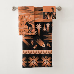 Conjunto De Toalhas Salmão Sudoeste de Kokopelli Bath Towel Set