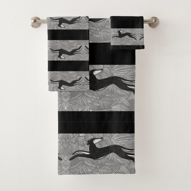 Conjunto De Toalhas Saluki Greyhound (Insitu)