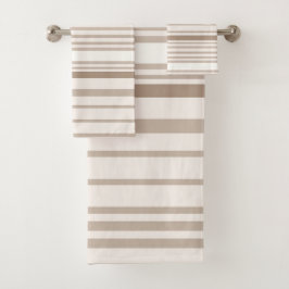 Conjunto De Toalhas Sand and White Linen Stripes