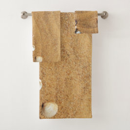 Conjunto De Toalhas Sand Seashells Bathroom Decorative Bath Totol