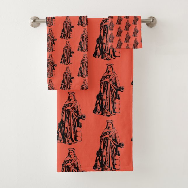 Conjunto De Toalhas Santa Bárbara a Grande Mártir Arte Gráfico Sagrado (Insitu)