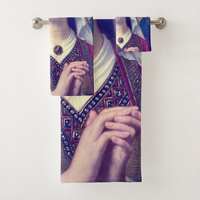 Conjunto De Toalhas Santa Isabel da Hungria Estilo Romântico Premium (Insitu)
