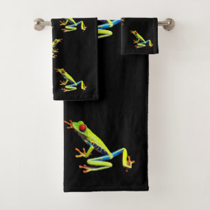 Conjunto De Toalhas Sapo de Árvore Pintada de Olhos Vermelhos