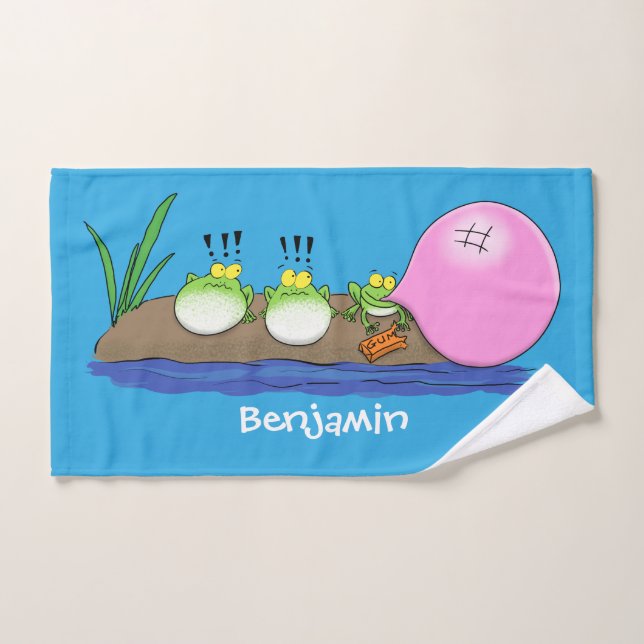 Conjunto De Toalhas Sapos engraçados bonitos ilustração de desenho ani (Toalha de mão)