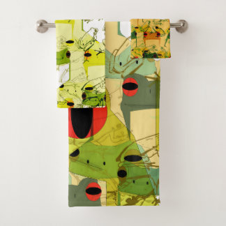 Conjunto De Toalhas Sapos Funky Coloridos