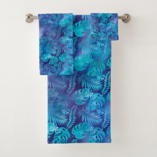 CONJUNTO DE TOALHAS SAPPHIRE AZUL TROPICAL HAWAIIAN BATHROOM TOWEL SET